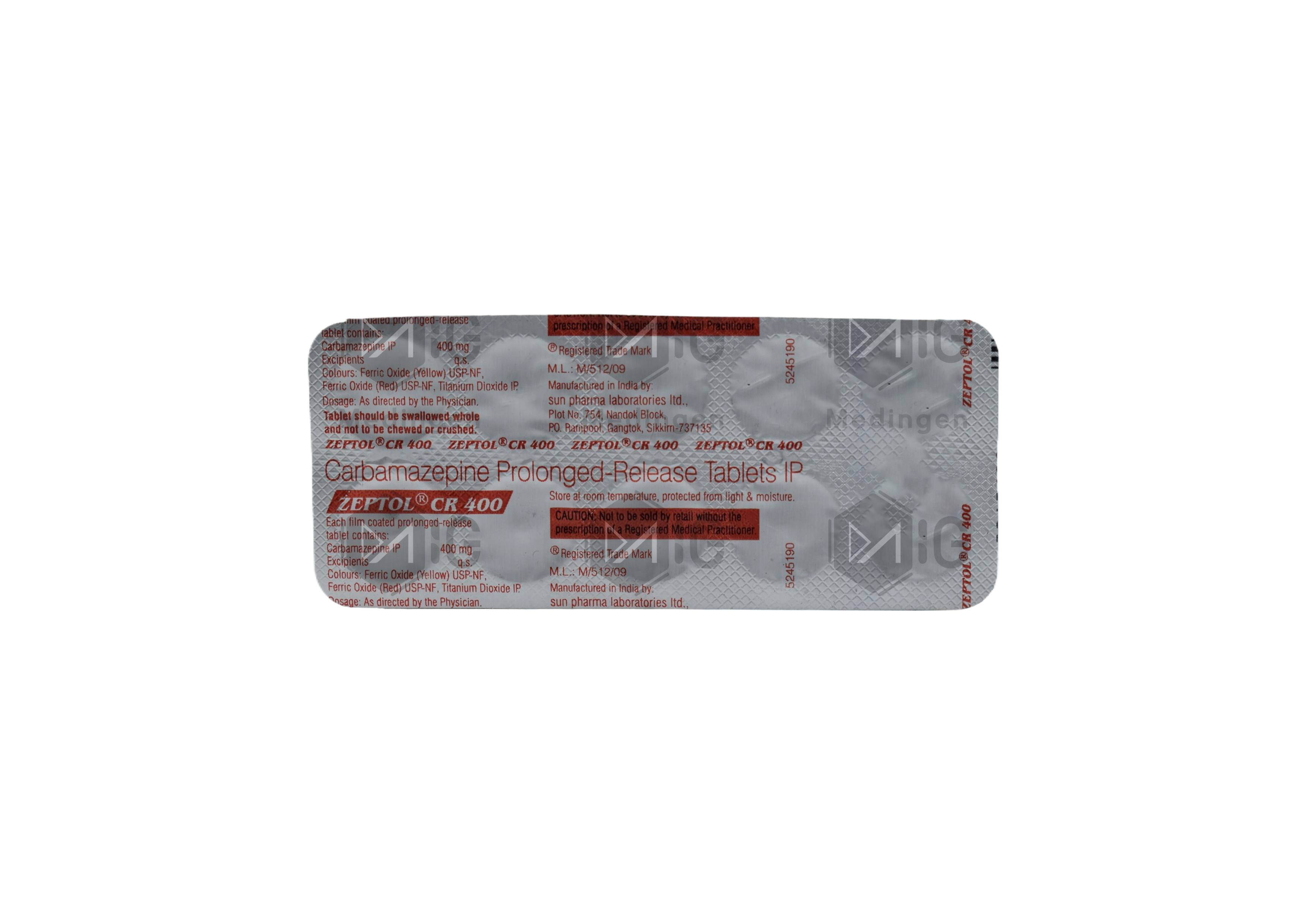 ZEPTOL CR 400MG